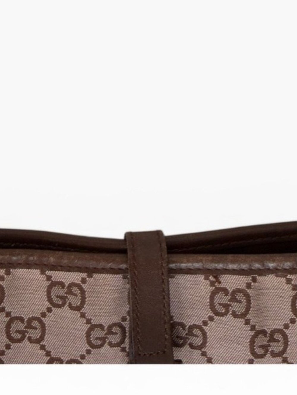 Gucci Jackie GG Monogram Brown Canvas Leather Trim Shoulder Bag - Picture 14 of 16